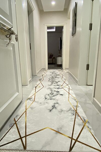 VOPTEKS Gold Yolluk Koridor Halısı Makinede Yıkanabilir Kaymaz Taban Yolluk H...