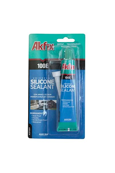 Akfix Universal Silicone Sealant, Akfix, 100E, 50Ml Tube, White (24/192)