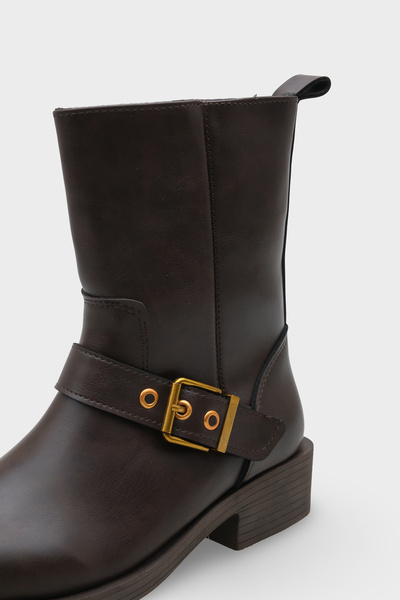 Capone Outfitters Ruthy Metal Aksesuarlı Lastikli Motorcu Bot