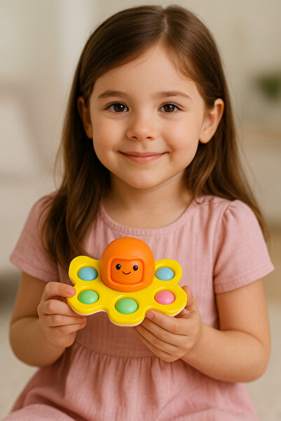 hak-iş oyuncak Duygu İfadeli 6 Parmak Renkli Ahtapot Stres Çarklı Pop İt