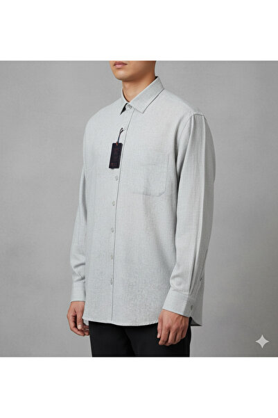 ELİTPARK GÖMLEK Güncüoğlu Long Sleeve Pocketed Solid Color Winter Men's Shirt