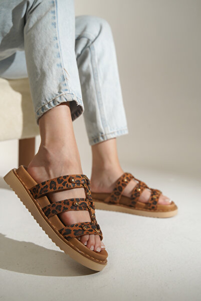 Capone Outfitters Δερμάτινες γυναικείες παντόφλες Nisa Accessories