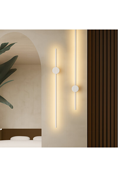 Mikro Aydınlatma Modern Dekoratif Led Duvar Aplik Uzun Çubuk Samsung Ledli Tekli 80 Cm Beyazkasa Günışığı
