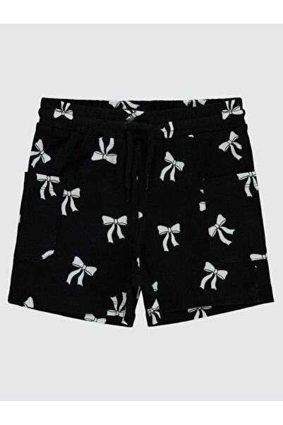 Civil Girls Σορτς με στάμπα φιόγκου για 10-13 ετών - Μαύρο 11-12 ετών