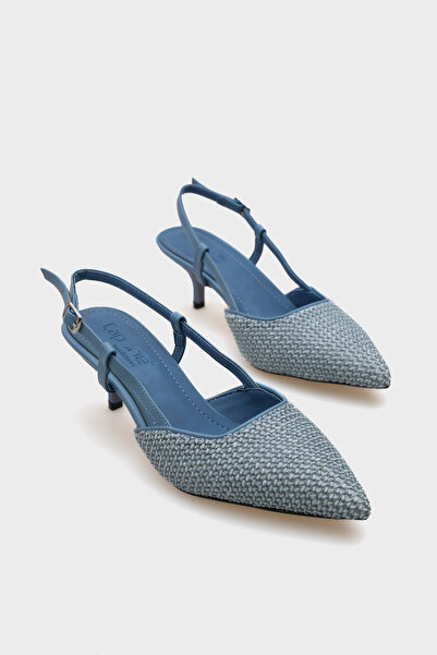 Capone Outfitters Ange Hasır Sivri Burunlu Orta Topuklu Arkası Bantlı Kadın Ayakkabı