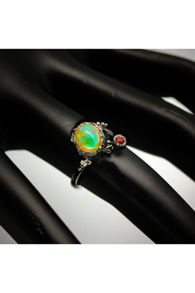 FashionBijoux Inel din argint 925 cu opal și granat