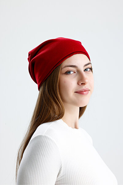 SİLKWORM LİFE İpek Astarlı Bere – El Yapımı •Bordo Renkli %100 Yerli Üretim • Doğal Bursa İpeği