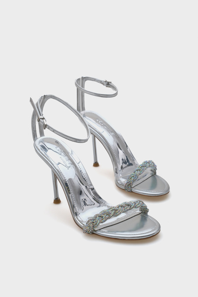 Capone Outfitters Sandale de damă elegante metalice cu toc Daisey