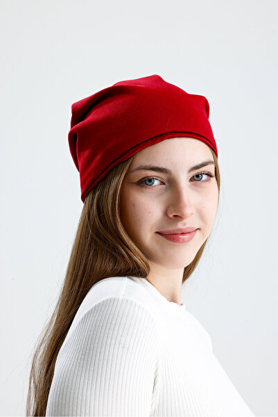 SİLKWORM LİFE İpek Astarlı Bere – El Yapımı •Bordo Renkli %100 Yerli Üretim • Doğal Bursa İpeği