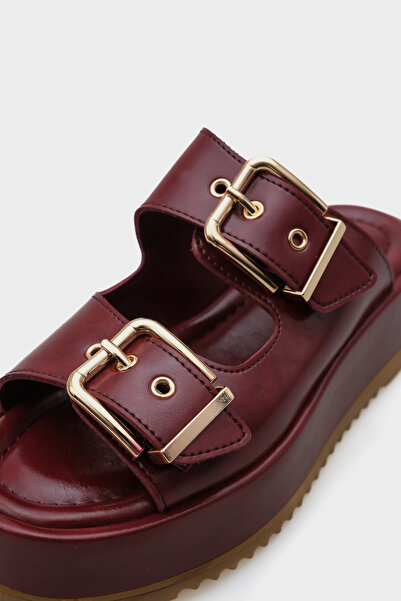 Capone Outfitters Γυναικείες παντόφλες Marley με διπλή πόρπη με σφήνα τακούνι