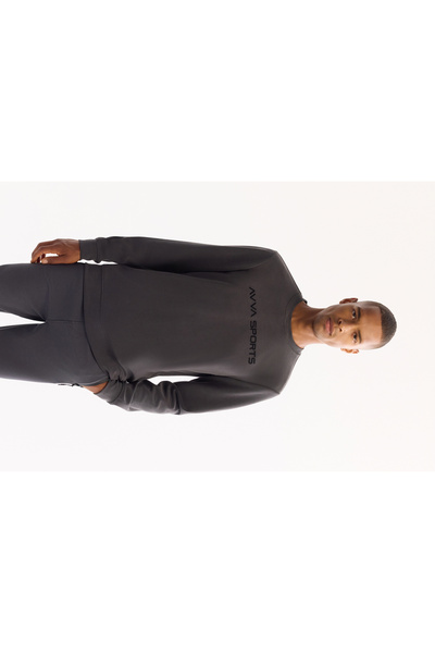 Avva Чоловічий антрацитовий велосипедний комір Soft Touch з принтом Regular Fit Sweatshirt A52Y1334