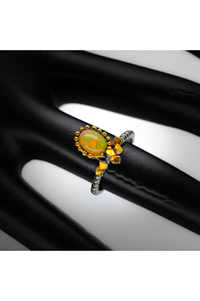 FashionBijoux Inel din argint 925 cu opal pastelat