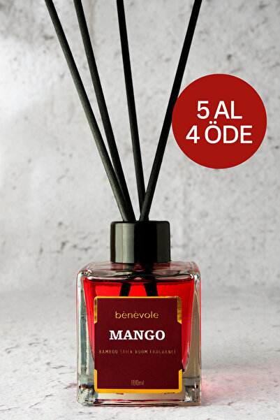 Benevole Mango Bambu Çubuklu Oda Kokusu 100 ml | Tropikal, Aromatik ve Meyveli Koku Notaları