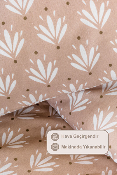 Elart Riva Nevresim Takımı Çift Kişilik Fitted Lastikli (200x220 cm) Bej