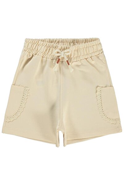 Civil Girls Guipure Detailed Shorts for Ages 6-9 - Beige 6-7 Years
