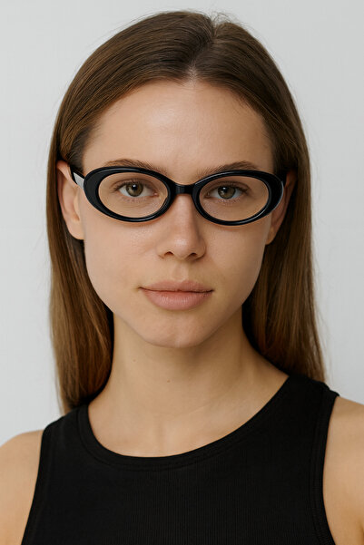 Chunky Frame Egg Klasik Vintage Blue Block Lüx Elips Gözlük