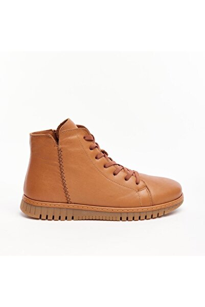 derinet Hakiki Soft Deri Fermuarlı Kadın Bot