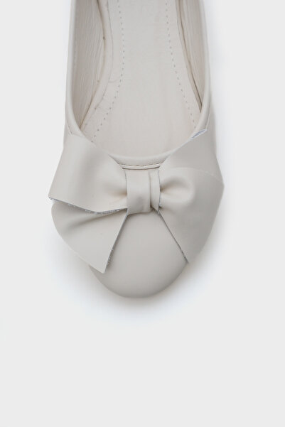 Capone Outfitters Bliss Damskie Oryginalne Skórzane Baleriny Z Kokardą