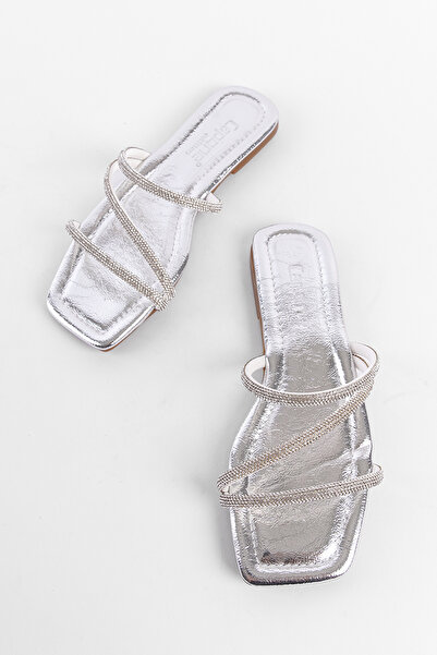 Capone Outfitters Prošívané dámské pantofle s plochým podpatkem Stone se 3 pruhy