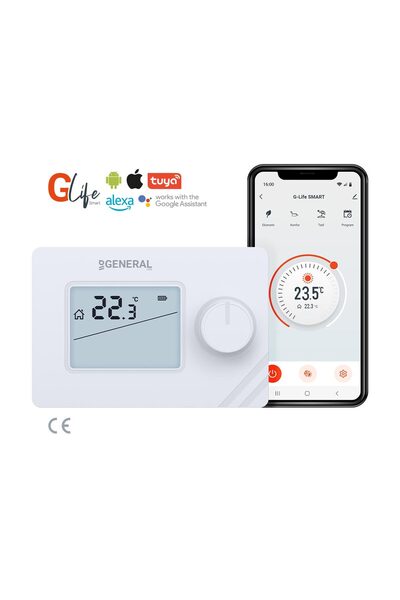 GENERAL Life Mitra HT250 RF SMART Kablosuz Wi-Fi Akıllı Oda Termostatı - Beyaz