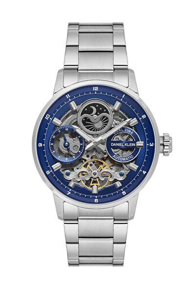 Daniel Klein Dk.1.14043-3 Blue Dial Steel Case Silver Color Band 3 Atm Men's Battery Operated Wristwatch