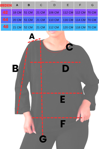 SETRİCA Kadın Siyah Basic Modal OVERSİZE SWEATSHIRT