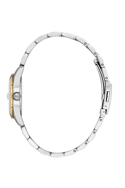 Daniel Klein Dk.1.13758-9 Curved Calendar Stone Design Metallic-Gold Color Women's Wristwatch