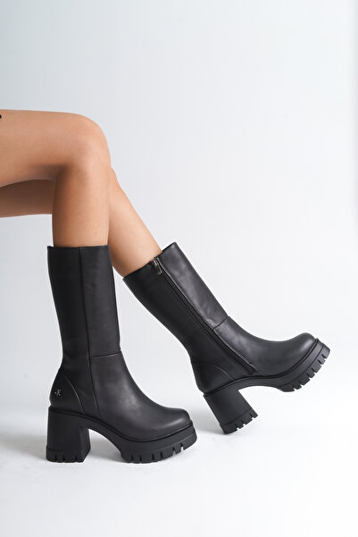 Capone Outfitters Dámské kozačky na podpatku Trak na zip