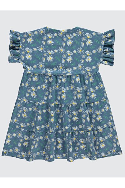 Civil Girls Papatya Printed Dress for Ages 6-9 - Blue9-10 Years Old