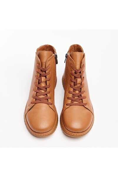 derinet Hakiki Soft Deri Fermuarlı Kadın Bot