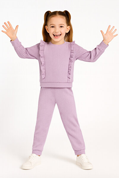 BUUFUU Κοριτσίστικο Σετ 2 τεμαχίων - Βαμβακερό μακρυμάνικο με βολάν