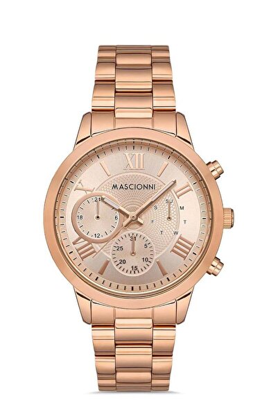 mascionni ساعة يد نسائية M.1.1077.04 بوظائف متعددة وتصميم روز باسيف