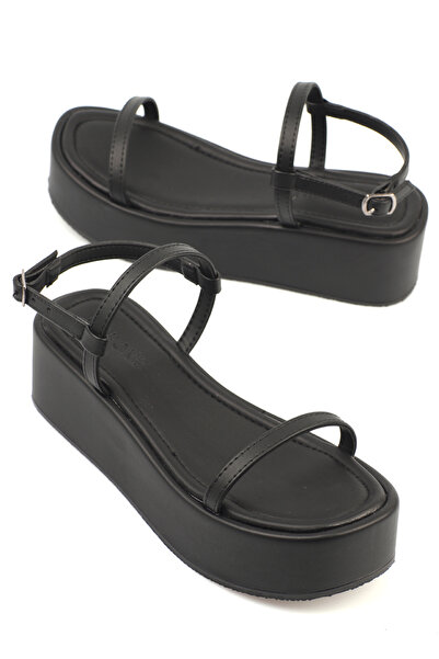 Capone Outfitters Dámské ploché sandály Devin Slim s dvojitým páskem na klínovém podpatku