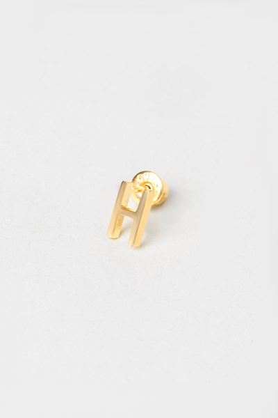 So CHIC... H Harfi 18 Ayar Sarı Altın Kaplama Gümüş Tek Küpe