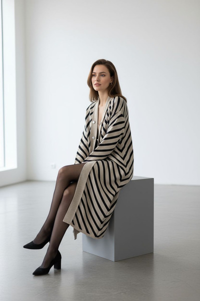 ENDAMIM HIRKA UZUN TRİKO DÜĞME DETAYLI KAPAMASIZ