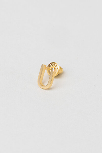 So CHIC... My Story U Harfi 18 Ayar Sarı Altın Kaplama Gümüş Tek Küpe