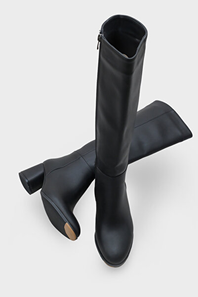 Capone Outfitters Cathrine Oval Burunlu Yandan Fermuarlı Topuklu Kadın Çizme