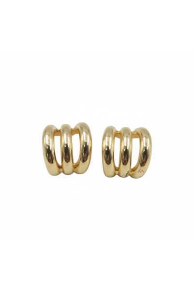 La Clarte Women's Gold Gold Color 3 Row Modern Earrings – Bright and Timeless Appearance