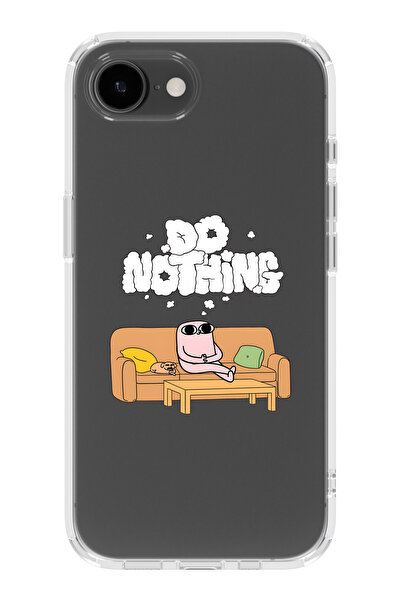 FLAMENKO حافظة هاتف شفافة متوافقة مع iPhone 17E Do Nothing منقوش