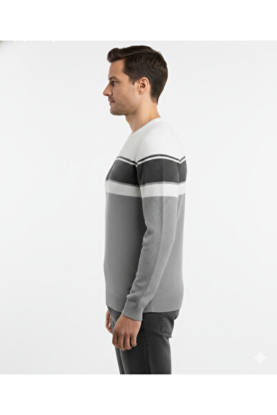 güncüoğlu Zero Collar Honeycomb Patterned Men's Knitwear Sweater