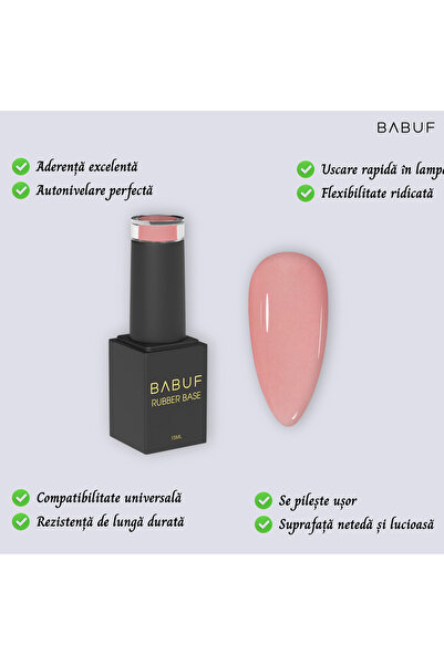 BABUF Baza Rubber | Nuanță Piersică | RB 29 | 15 ml