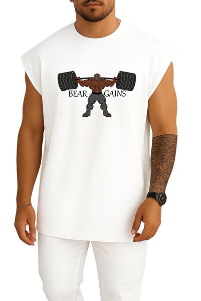 Bahriyeli Collection قميص داخلي بتصميم Bear Gains على الصدر