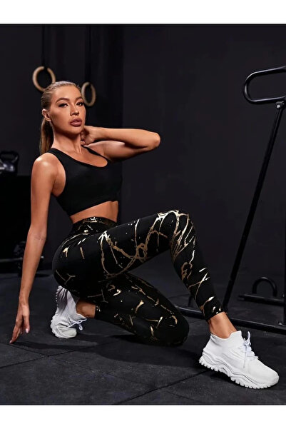 Asil Acar Home Γυναικείο αθλητικό κολάν με ψηλόμεσο σχέδιο MDB