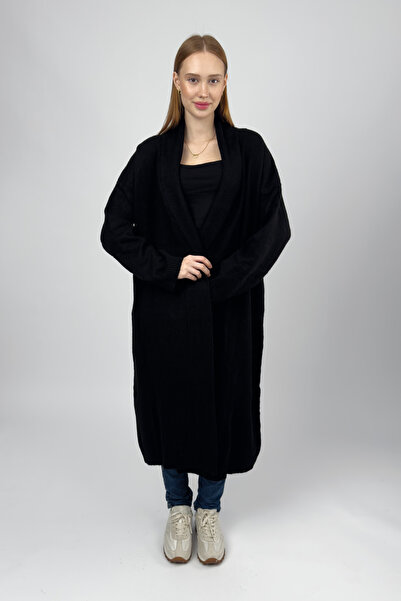 Betimoda Women's Shawl Collar Long Knitwear Cardigan Black
