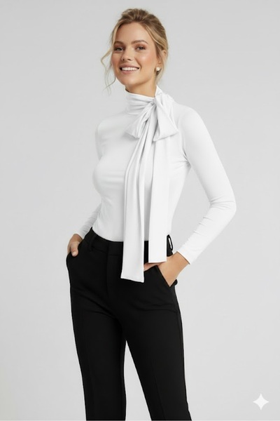 Sienza Women's Black Bow Blouse