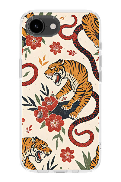 FLAMENKO حافظة هاتف شفافة متوافقة مع iPhone 17E من نوع Kaplan and Snake منقوش...