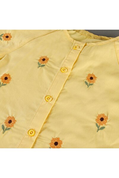 bebegci Papatya Detaylı Gömlekli Kot Pantolonlu 2'li Kız Çocuk Takım