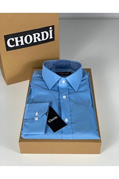 YusGos Men's Regular Fit Regular Collar Long Sleeve Easy Iron Pattern Detailed Cotton Shirt