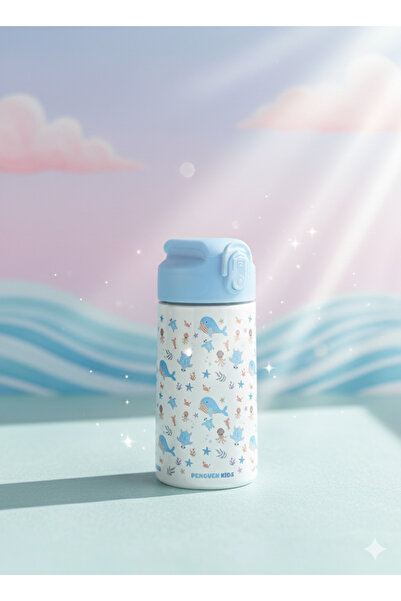 Laurin Crystal 500ML Çocuk Desenli Su Matarası | Pipetli | Paslanmaz çelik| BPA Free | Sızdırmaz Kapaklı
