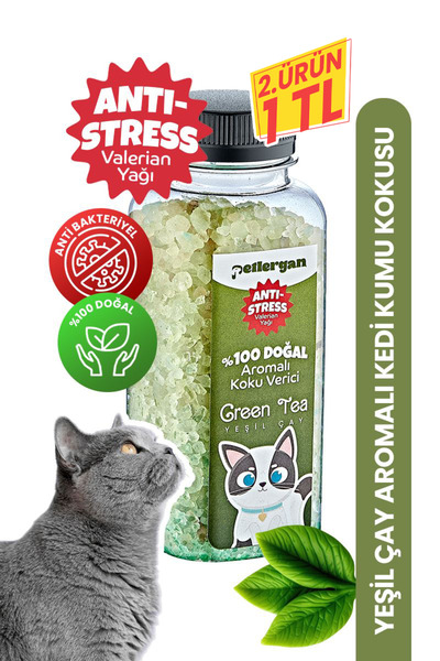 Petlergan Kedi Kumu Koku Giderici %100 Doğal Aromalı Yeşil Çay-Valerian Yağı ...
